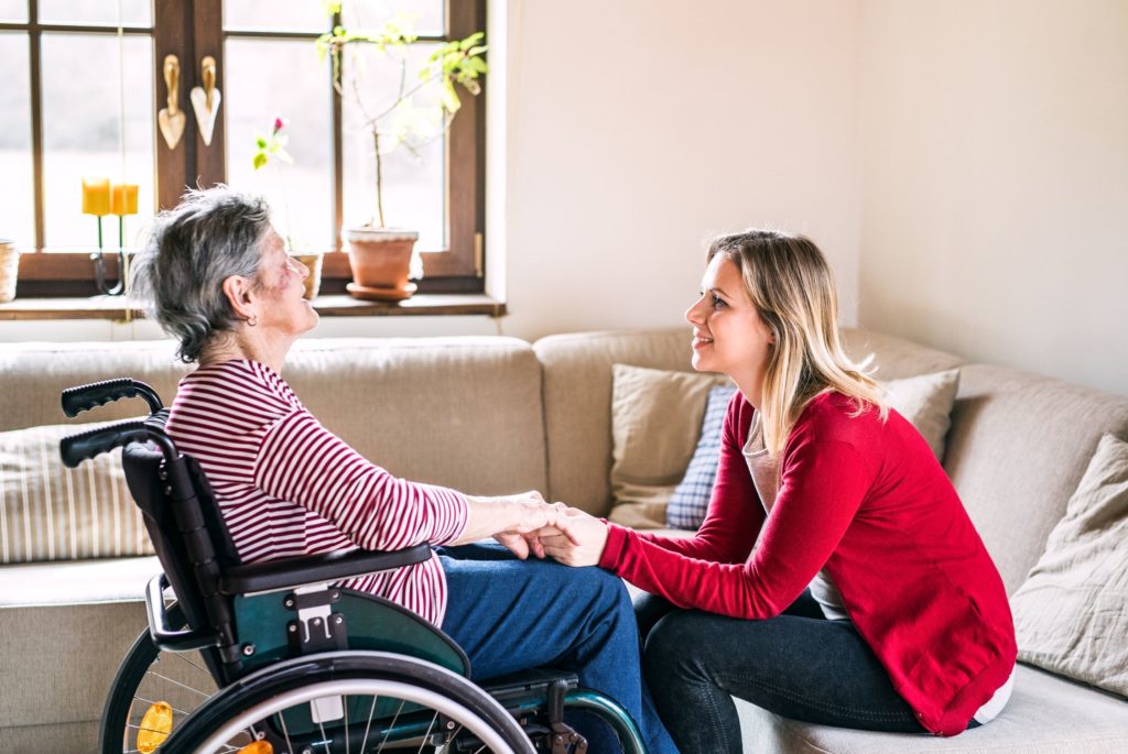 a child moving an elderly parent in to their home